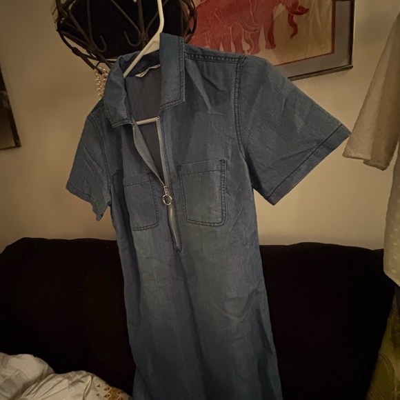 Given Kale Anthropologie Denim Short Sleeve Dress - Picture 3 of 6